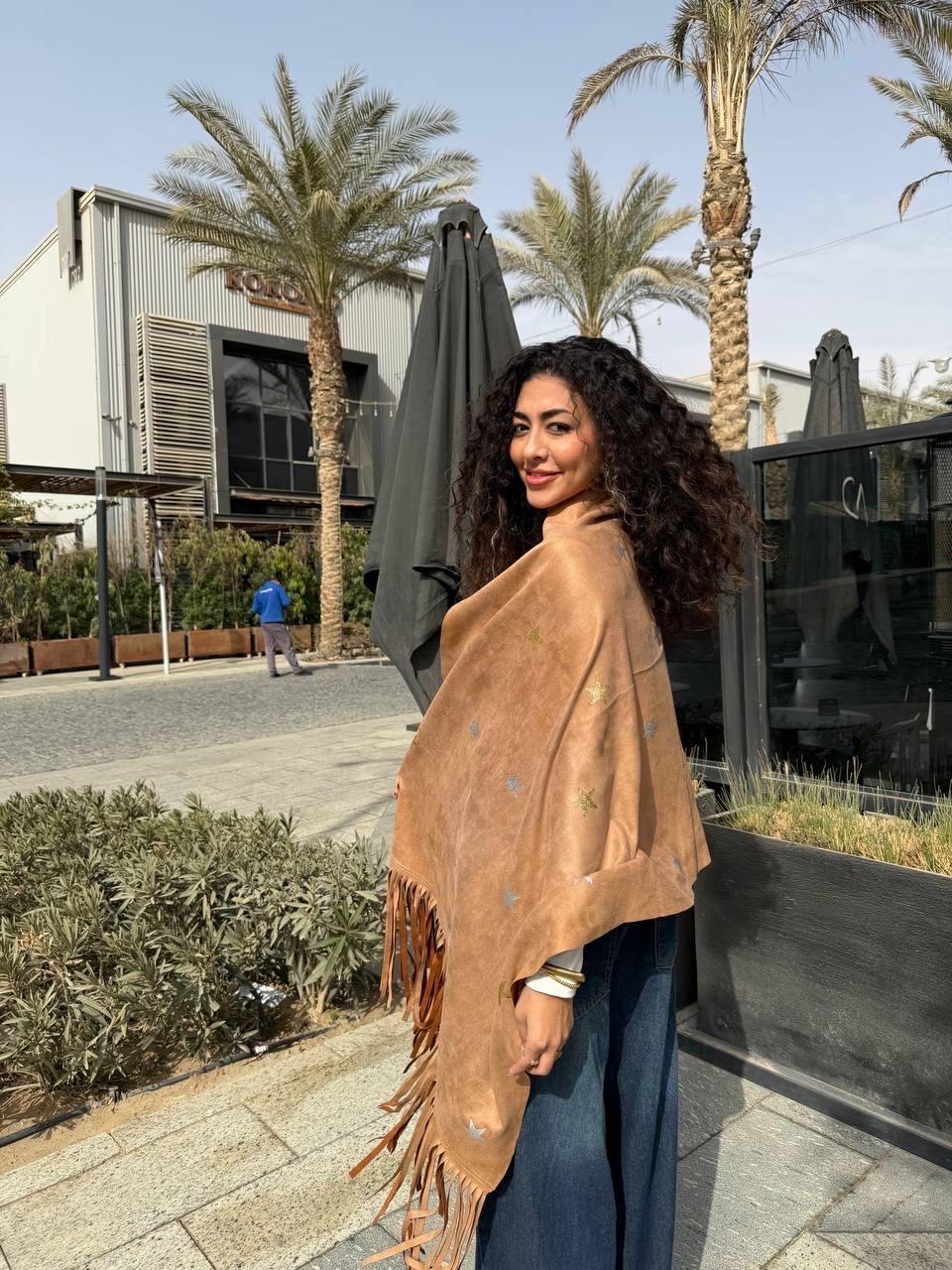 Suede star scarf