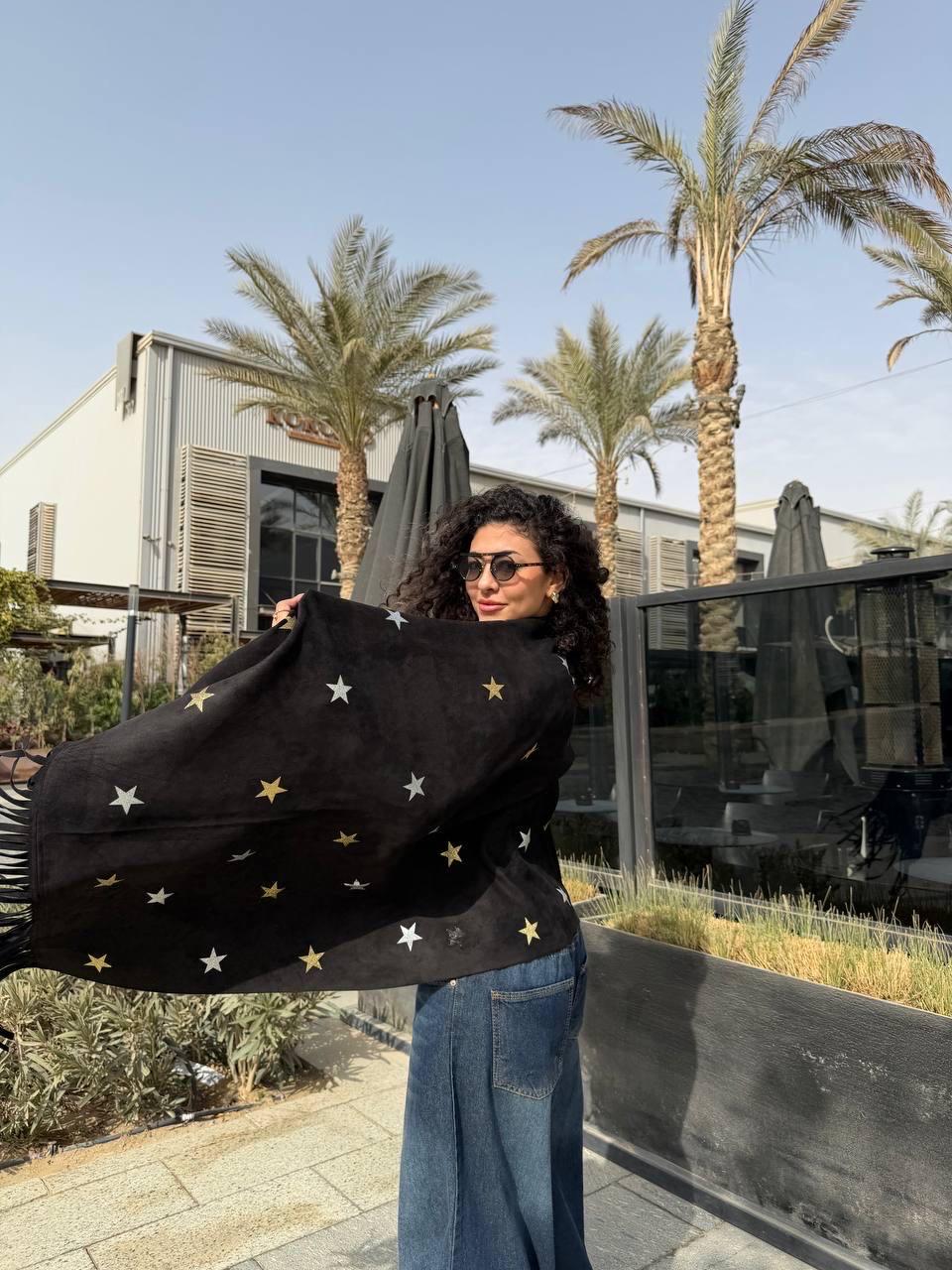 Suede star scarf