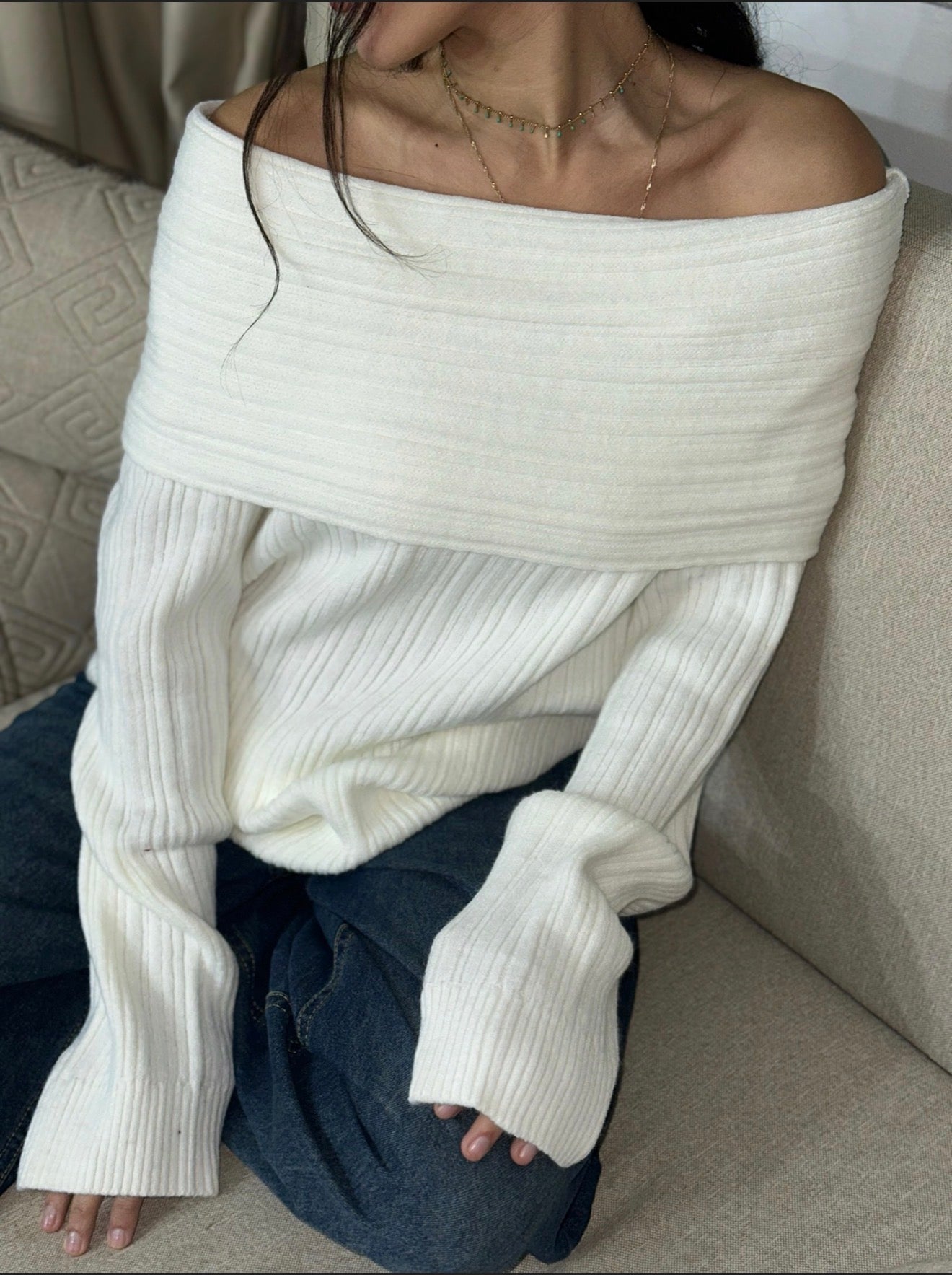 Offbeat Shoulder Pullover