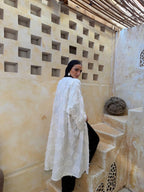 Linen Fringe Dots Kaftan